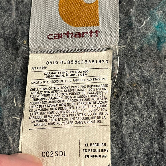 Vintage Carhartt Coat USA Mens Blanket Lined Brown Chore Jacket USA Made Mens XL - Picture 7 of 14